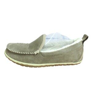LL Bean Women's Cement Suede Fleece Lined Mountain Moccasin Slippers Size 9 M
